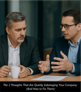 Scene representing thoughts that are sabotaging a company’s culture